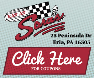 Sara's Restaurant in Erie PA. Click here for coupons and visit us at 25 Peninsula Dr, Erie, PA 16505