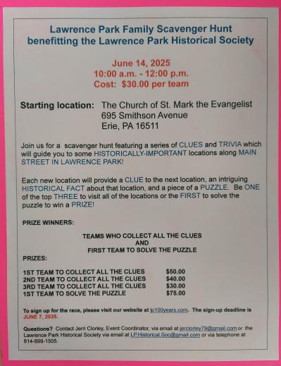 Lawrence Park Family Scavenger Hunt