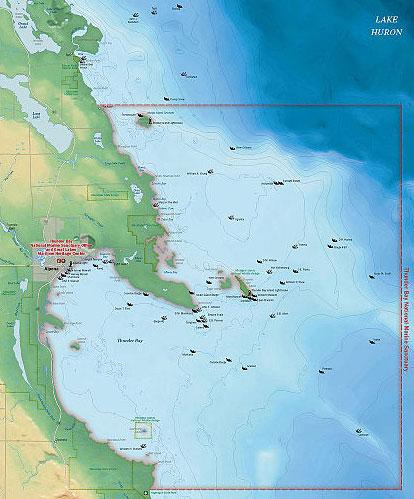 NOAA Map of Thunder Bay National Marine Sanctuary