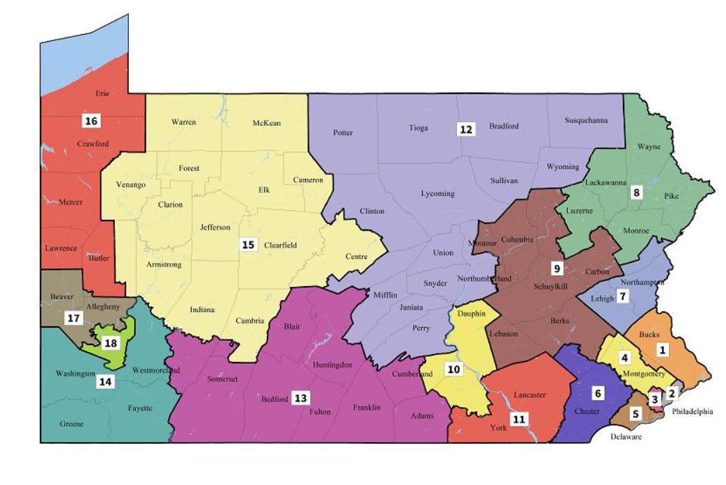 Sweet 16 New Map For Pennsylvania Congressional Districts Erie Reader