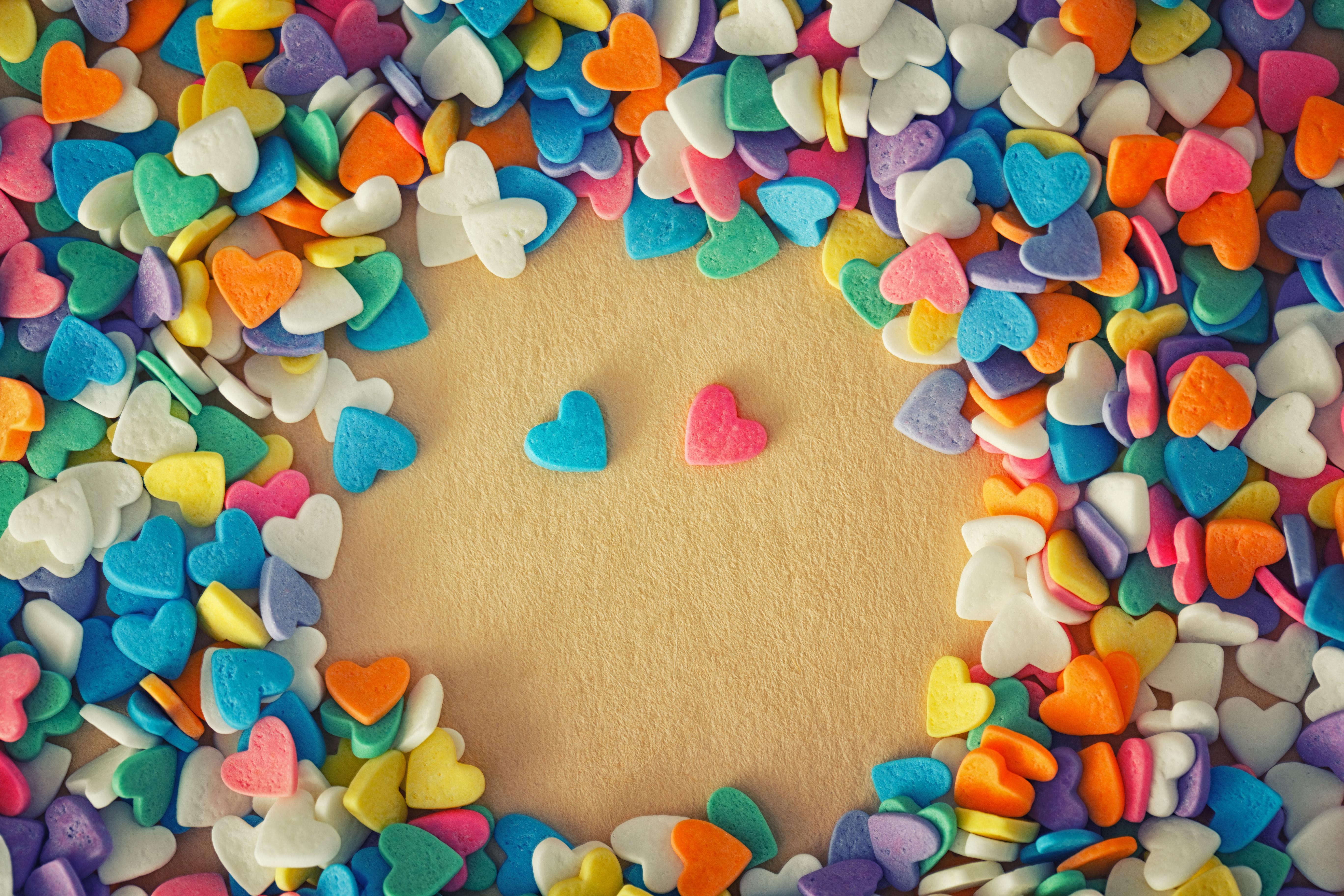 Candy Hearts with text