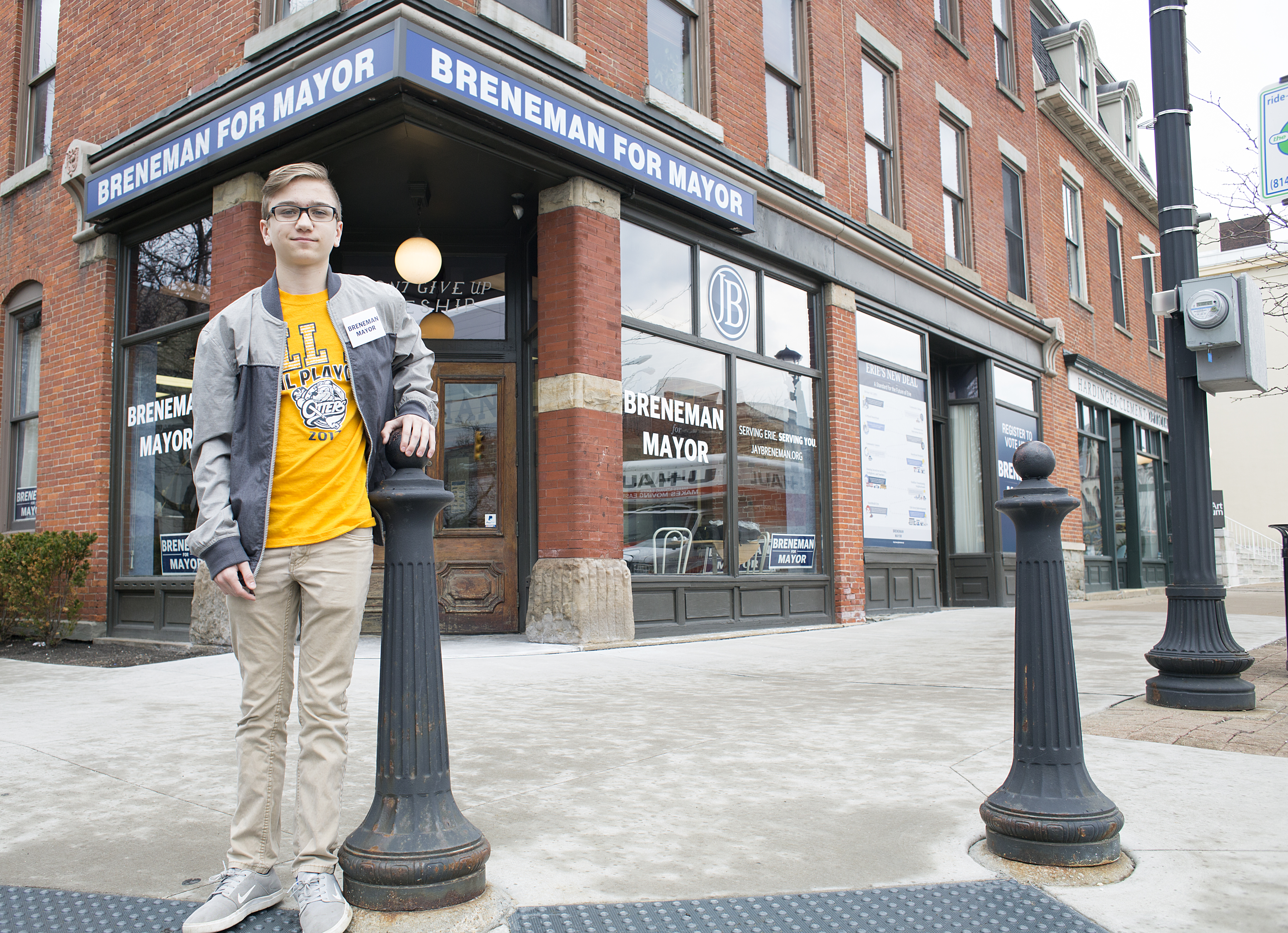 Although technically unable to vote due to his age, Alton Northup is an active member of Erie's political community. Photo by Maitham Basha-Agha