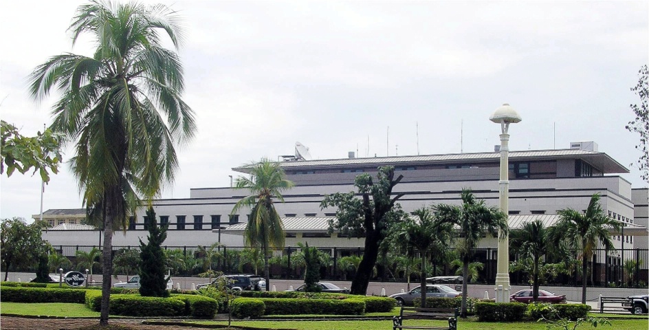 The U.S. Embassy in Cambodia, completed in 2006, is a beautifully modern facility covering 6.2 acres in the heart of the Cambodian capital of Phnom Penh. It's state-of-the-art water recycling systems are a tremendous asset during the rainy season when flooding is rampant. 