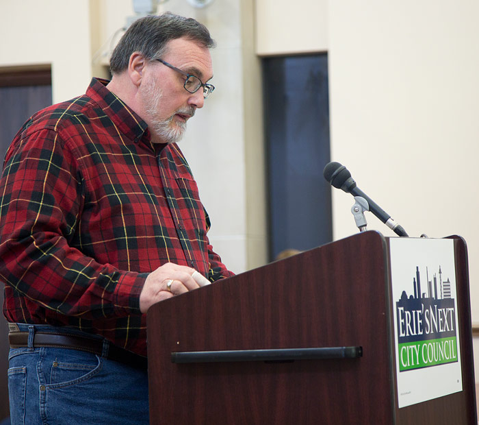 Erie City Council Candidate John Reitinger. Photo by Maitham Basha-Agha.