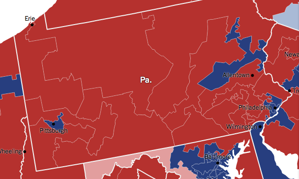 Election Night Pa. Map