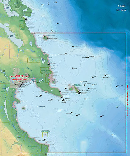 Map of Thunder Bay National Marine Sanctuary