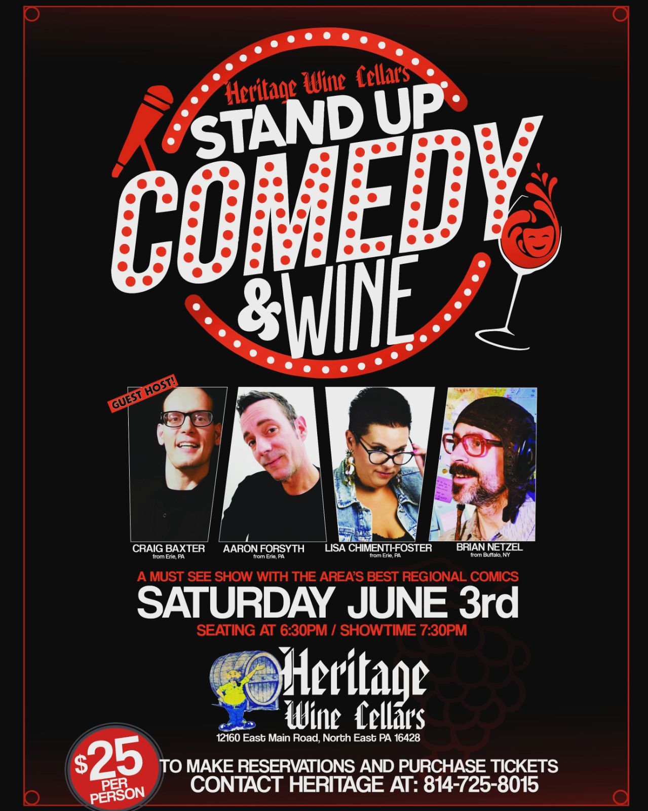 Stand Up Comedy and Wine at Heritage Wine Cellars Events Erie Reader